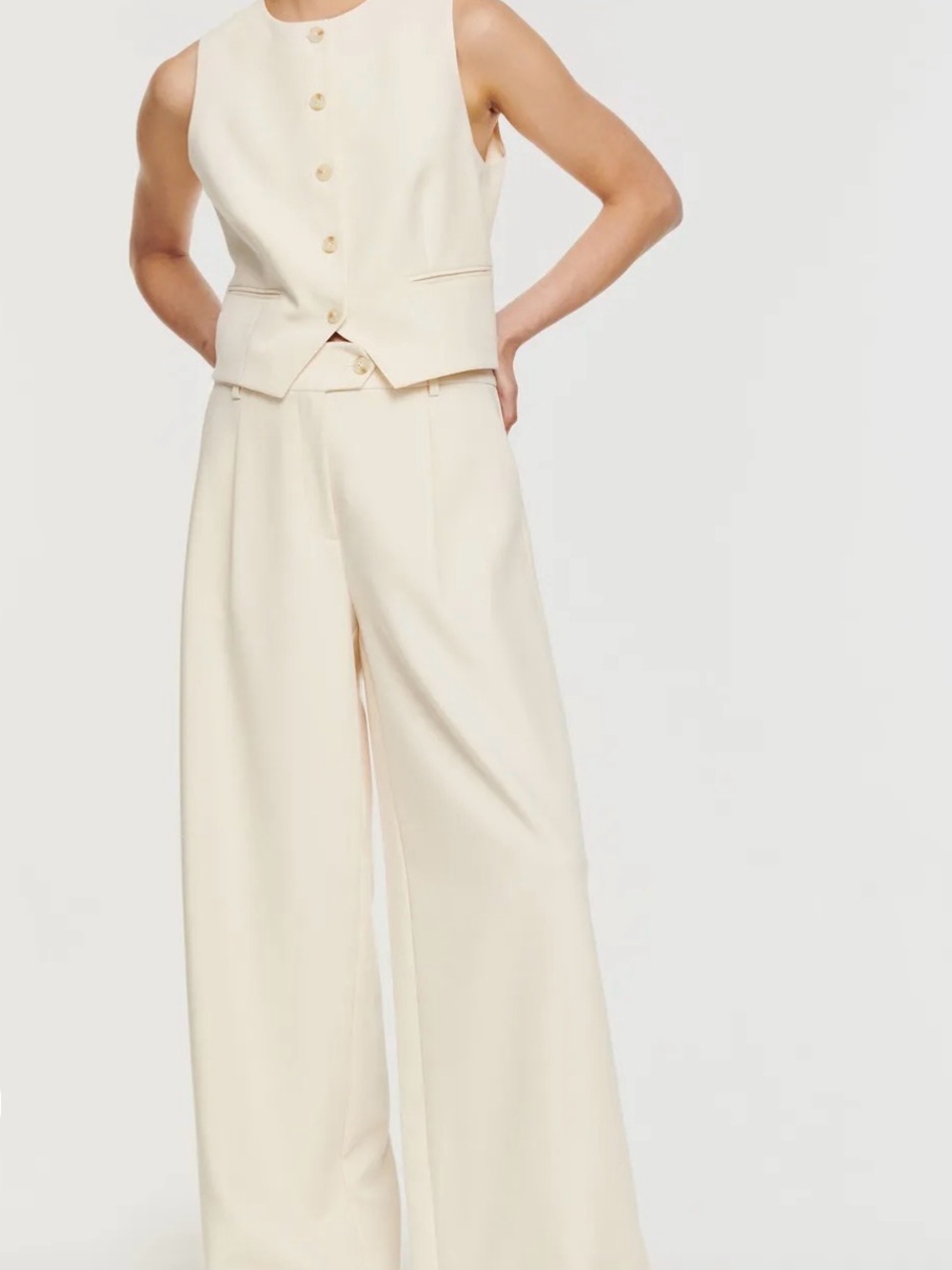 Aligne Mira Wide-Leg Trousers in Ivory